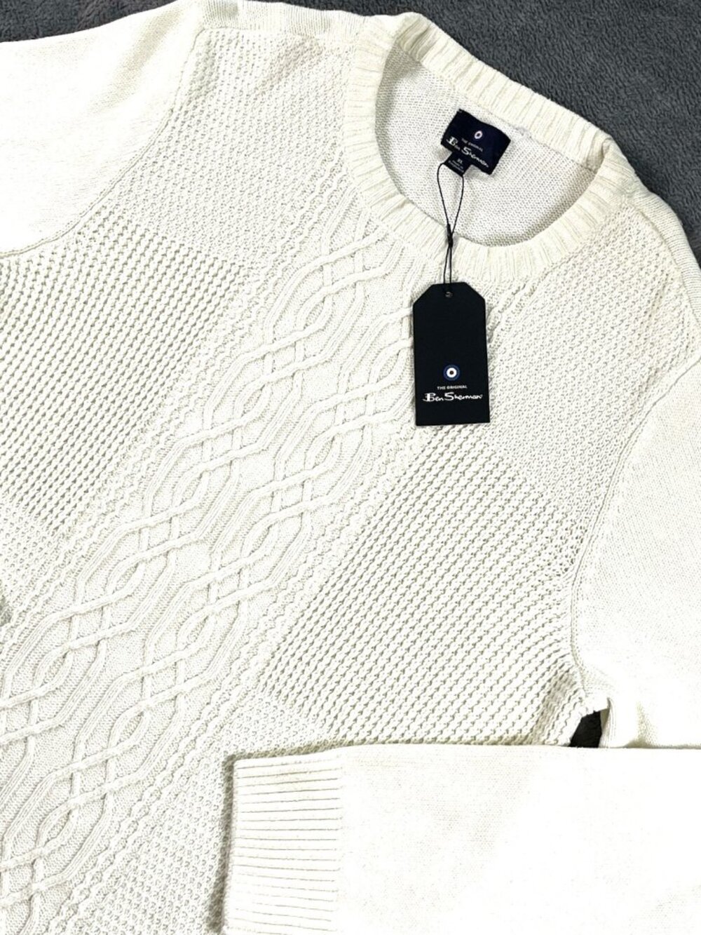 Ben Sherman Ivory Sweater Mens Dress Career Travel Warm Stylish XL NWT